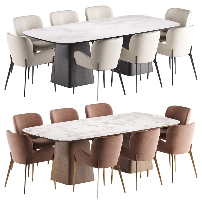 Milana Dining Chair and Dunstan Dining Table - Image 1