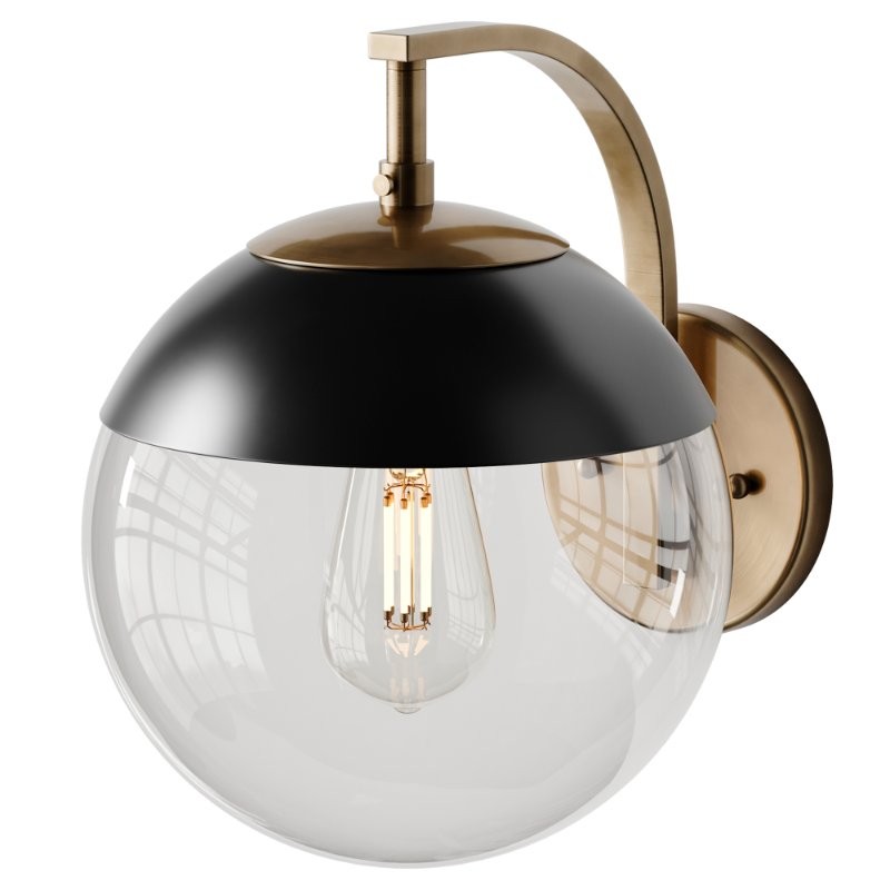 Mid-Century Clear Globe Sconce - Image 4