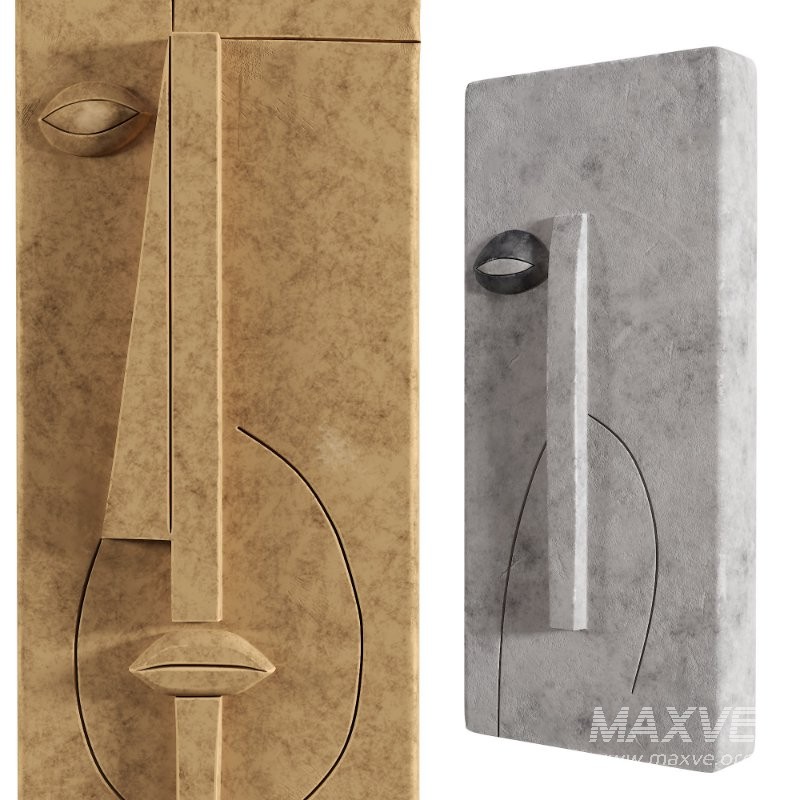 Minimalist Abstract Face Relief Wall Sculptures - Image 1