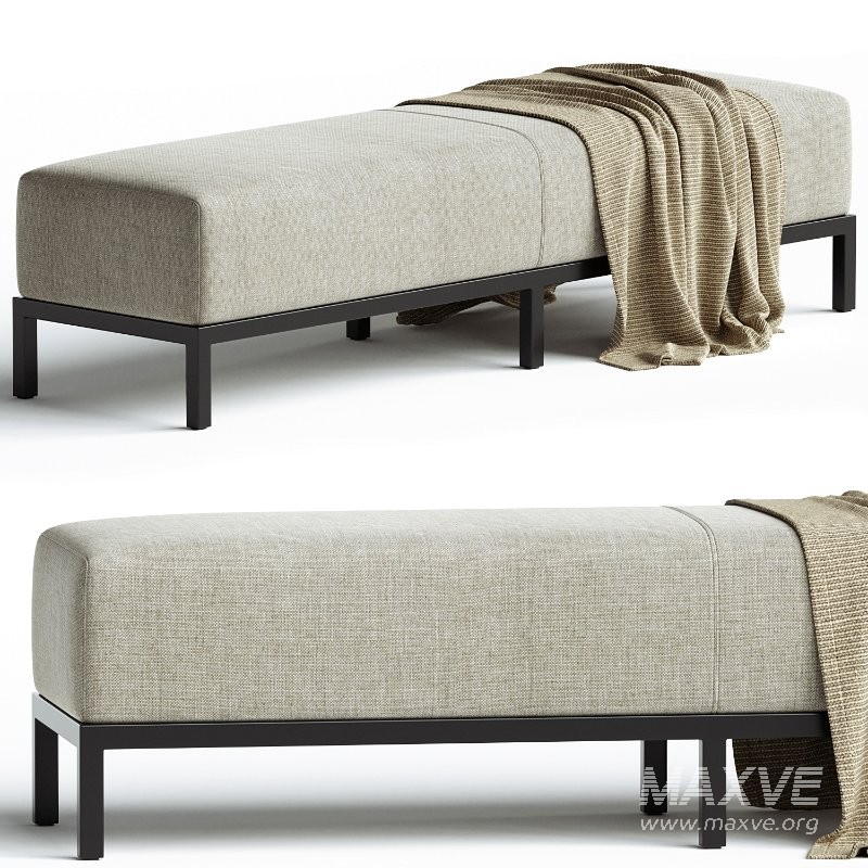 Meridiani BERRY Upholstered fabric bench - Image 3