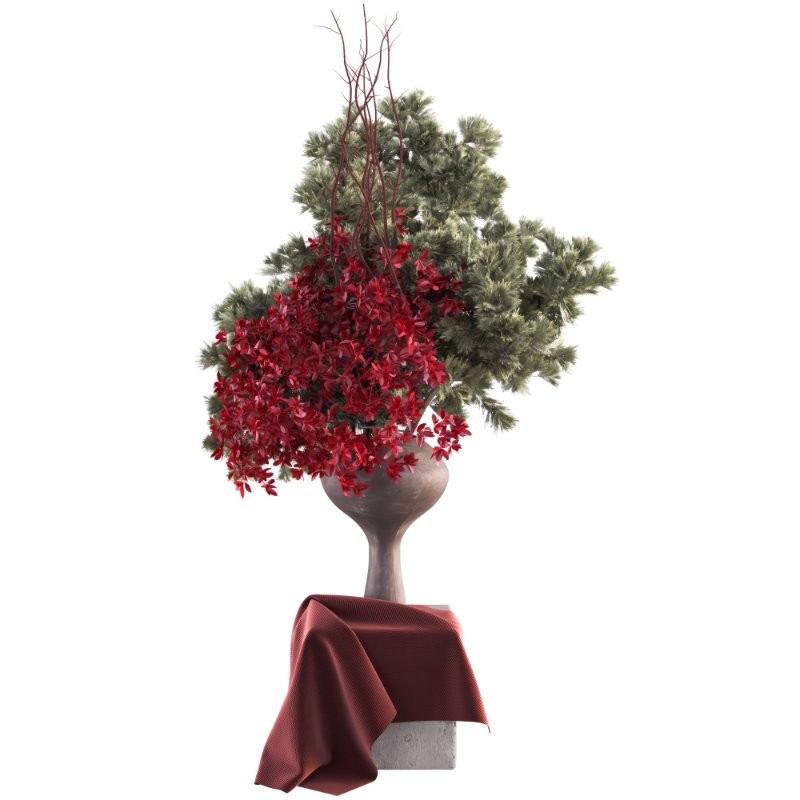 Crimson Accents Pine Vase 48 - Image 1