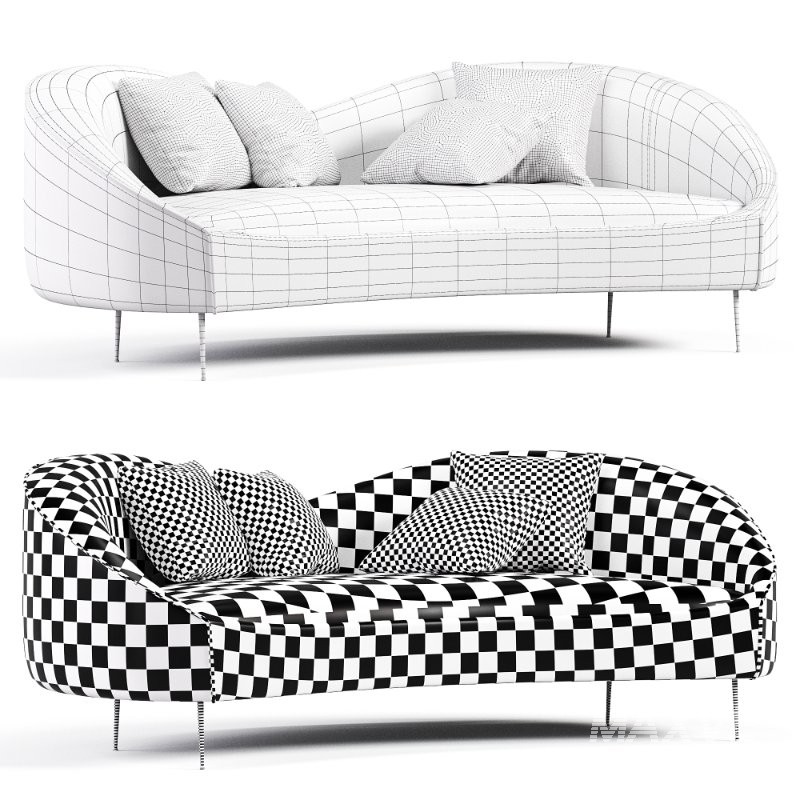 Velvet Curved Sofa Large 3 Seater Curved Back Sofahttps - Image 3