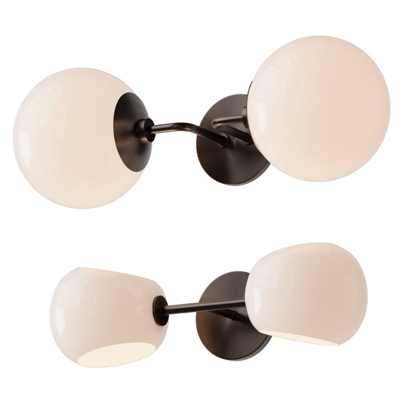 Minimalist Globe Sconce and Xaviero Glass Vanity Light - Image 6