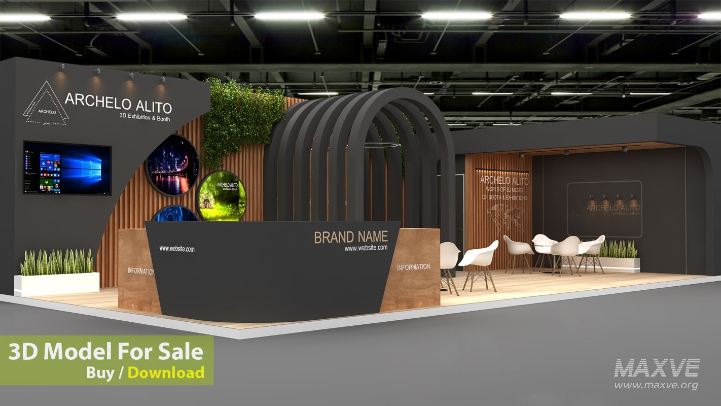 exhibition 3d model minimal - Image 4