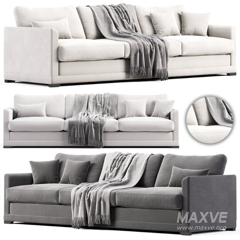 Aissa 4 Seat Sofa in Pumice House Basket Weave - Image 1