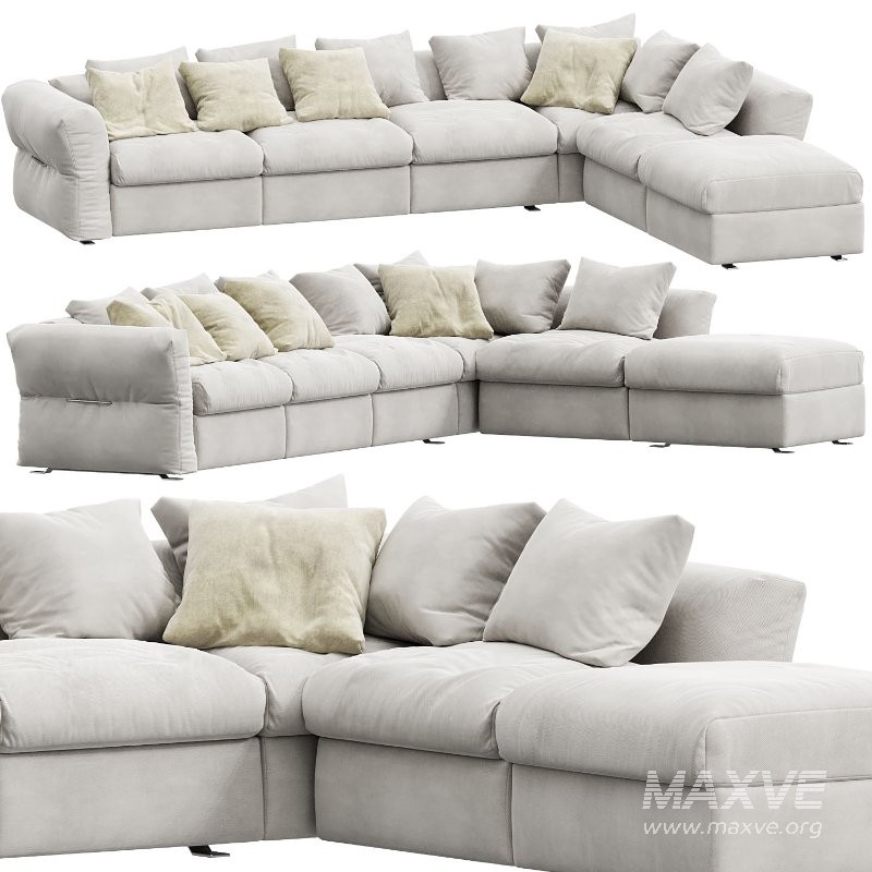 Newbridge Corner Sofawith ottoman by Flexform - Image 3