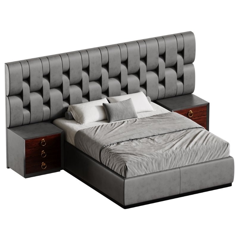 Contemporary Black Wood Queen Bed - Image 7