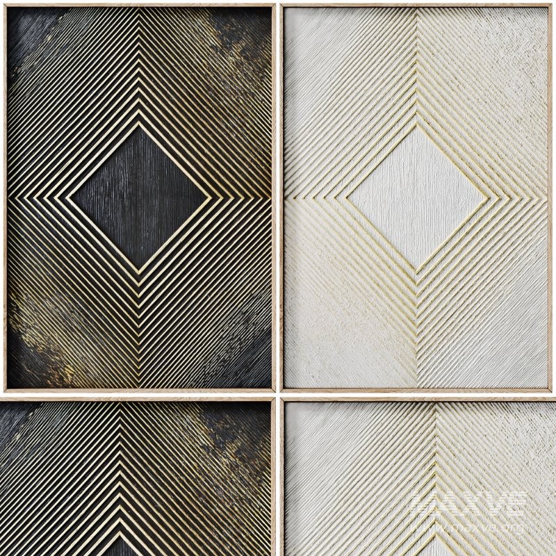 Decorative 3D Art Relief Panel 151 Set - Image 1