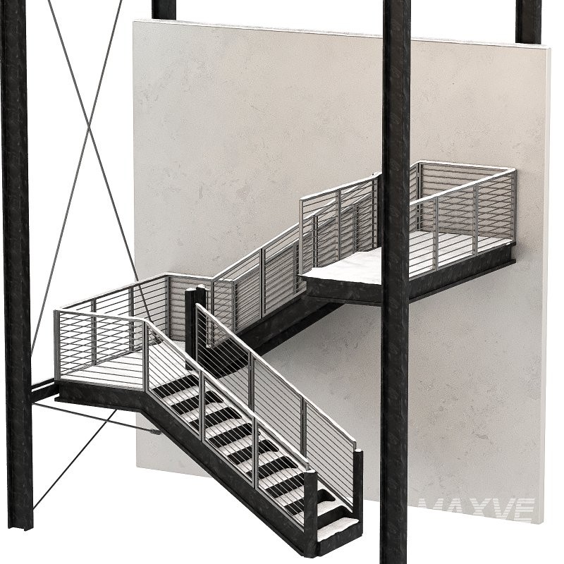 Snowy Factory Staircase - Image 7