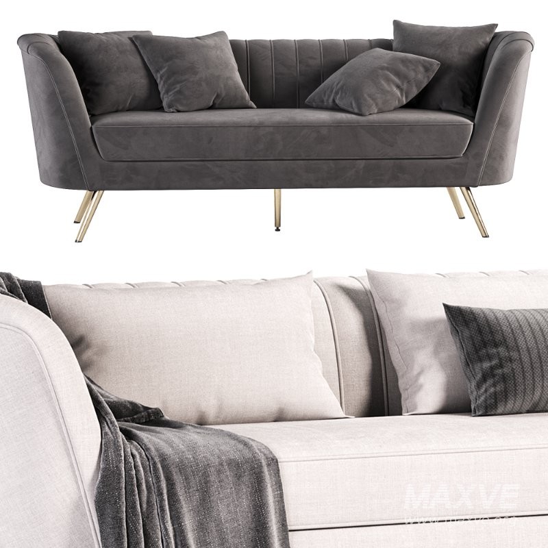 Meridian Furniture Margo Grey Velvet Sofa - Image 6