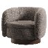 Muir Camel Velvet Swivel Chair - Thumbnail 3