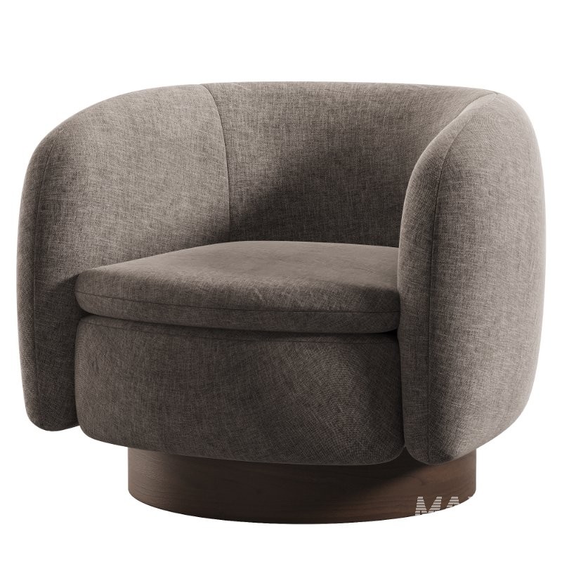Muir Camel Velvet Swivel Chair - Image 3