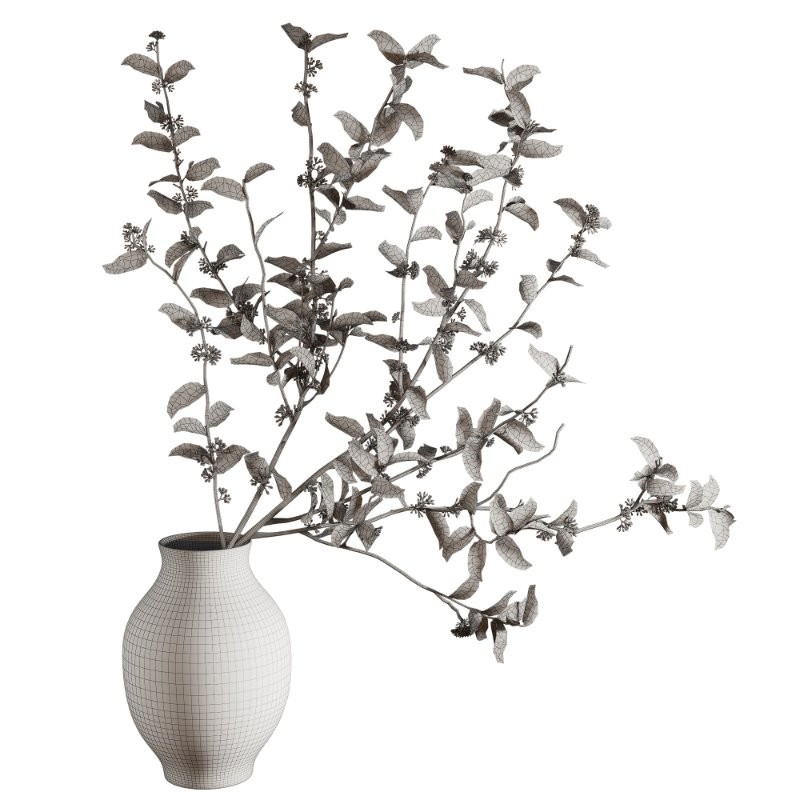 Blooming Twig Arrangement in Antique Pot - Image 4