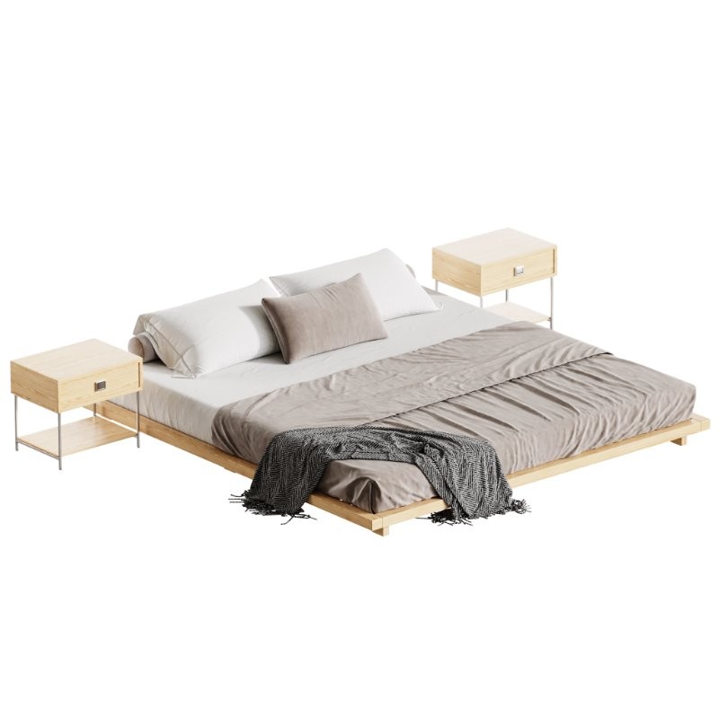 Japanese Style King Low Bed - Image 8