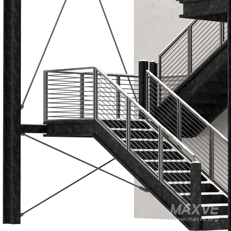 Snowy Factory Staircase - Image 5