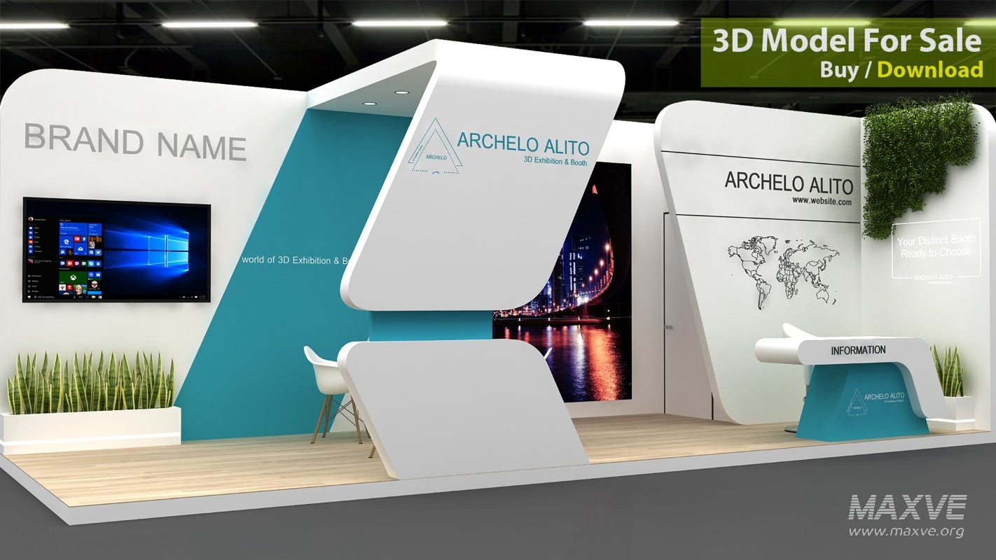 3d model exhibition minimal - Image 3