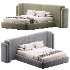 Clementine Dove Grey Woven Fabric Queen Bed - Thumbnail 1