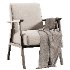 Ebbe Ecru Linen Armchair - Thumbnail 1
