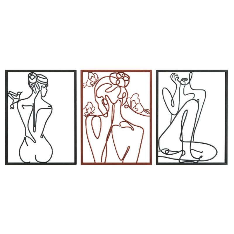 Minimalist_Metal_Line_Art_Woman - Image 1