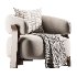 Granite beige chenille armchair - Thumbnail 1