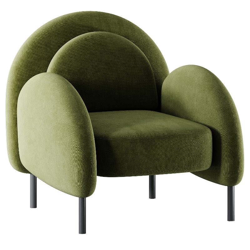Caldera Velvet Olive Armchair - Image 2