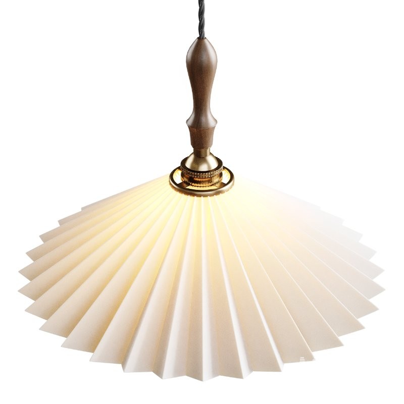 Vintage Pleated Pendant Lampshade Chandelier - Image 7