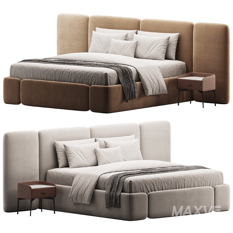 Arcadia Warm Ivory Queen Bed - Image 1