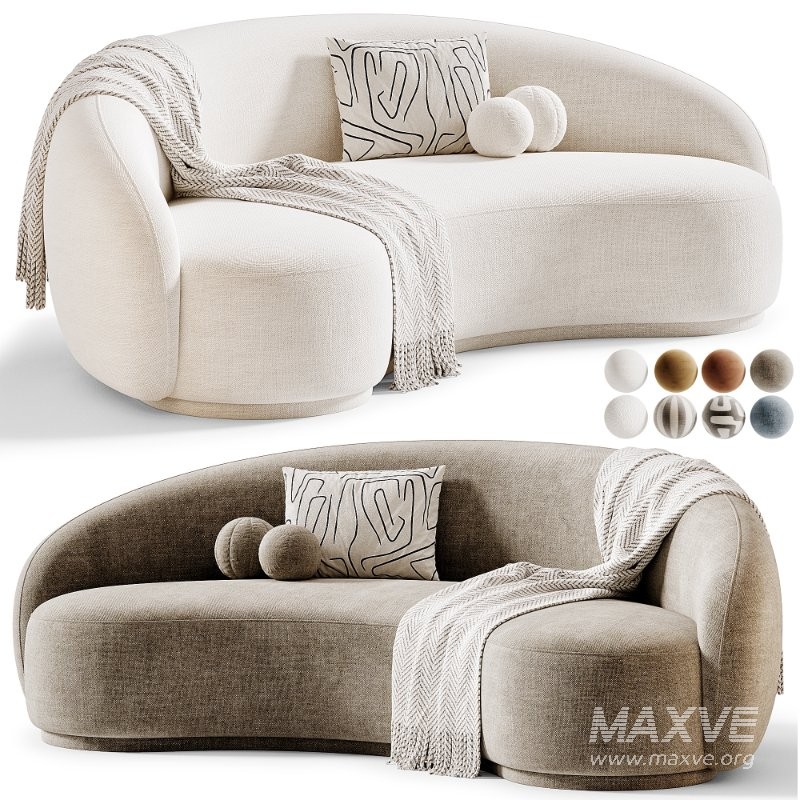 Boucle Curved Sofa - Image 7
