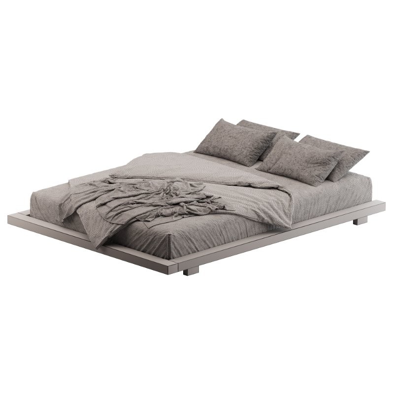 Japanese Style Walnut Queen Floor Bed - Image 6