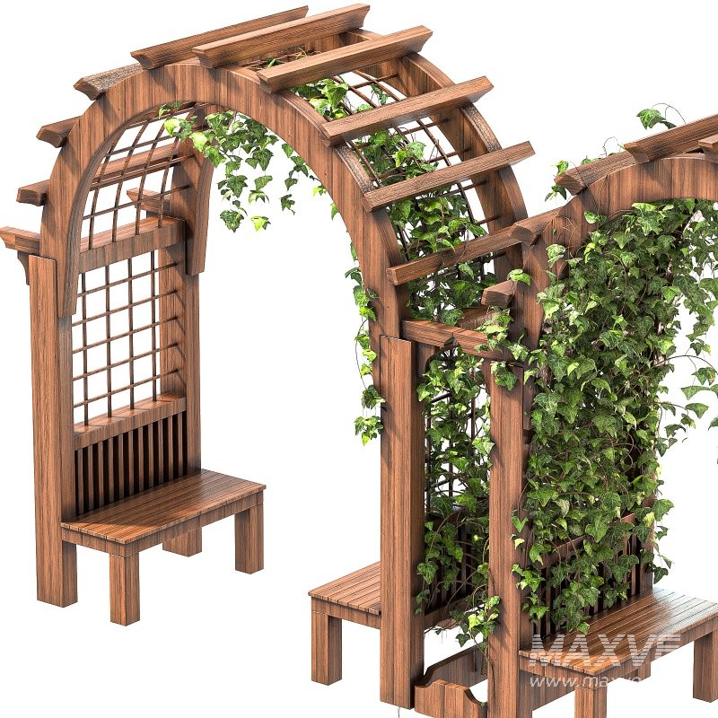 Wooden Garden Arbor 02 - Image 5