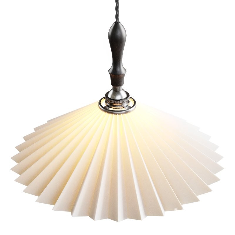 Vintage Pleated Pendant Lampshade Chandelier - Image 5