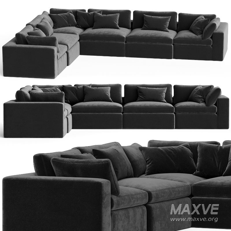 Dream Navy Sectional Sofa Combination 04 - Image 1