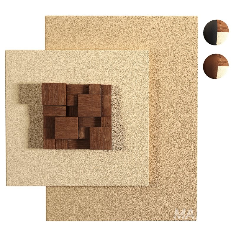 Abstract Square Wall Decor Wooden Cubes - Image 2