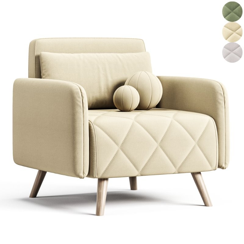 Fotoliu pat Kusken Velvet Yellow - Image 1