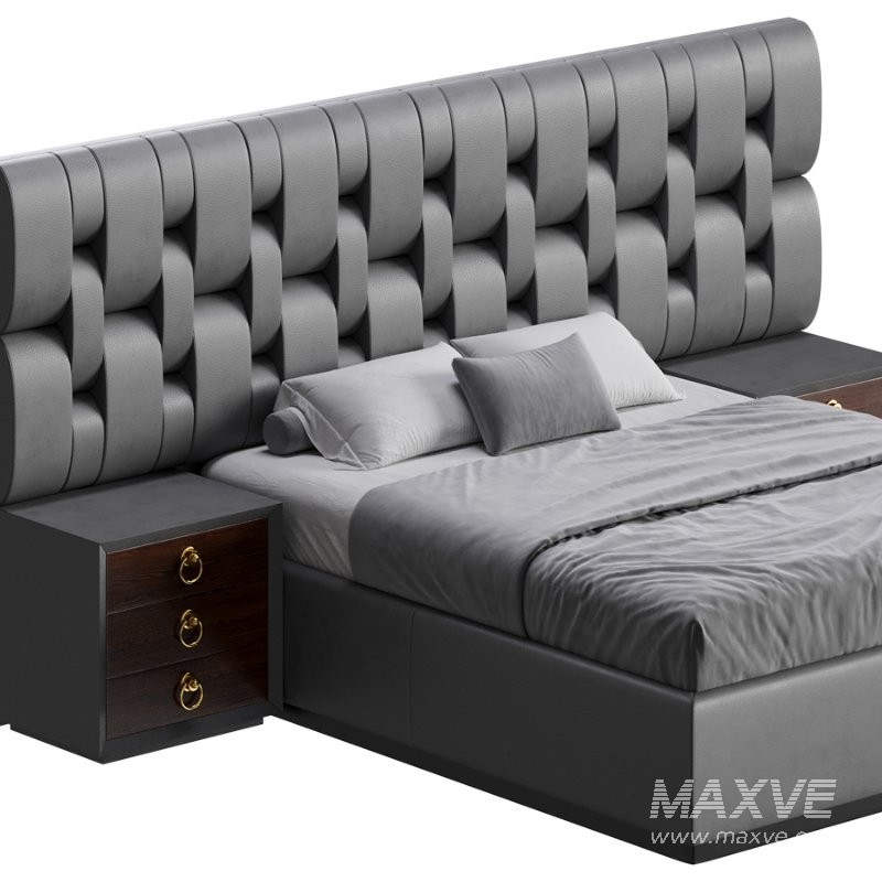 Contemporary Black Wood Queen Bed - Image 8