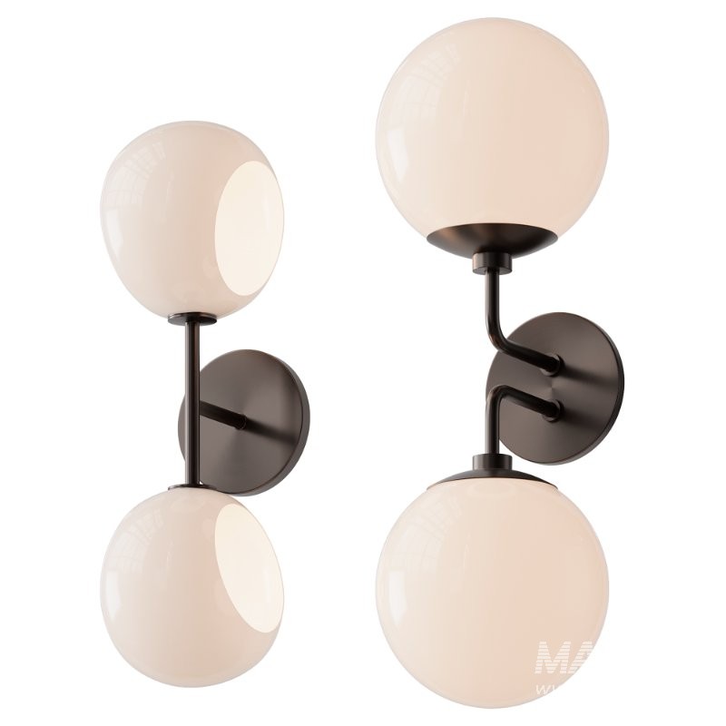 Minimalist Globe Sconce and Xaviero Glass Vanity Light - Image 2