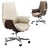 Gray Leather Modern Home Office Chair - Thumbnail 2