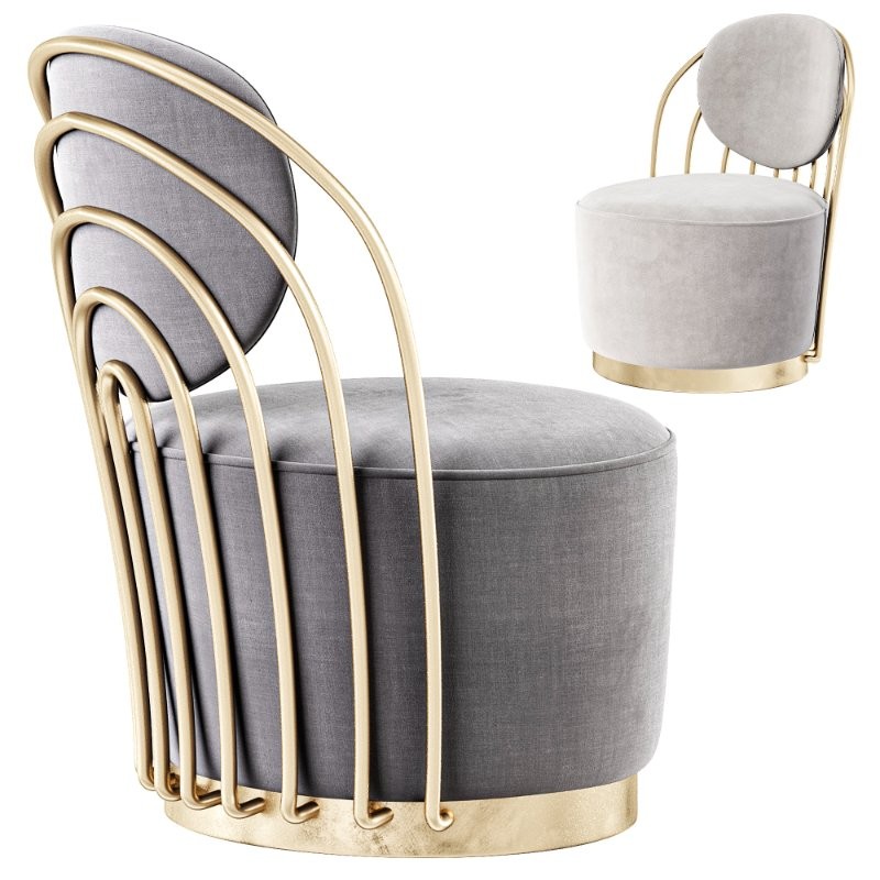 Cascade Brass Swivel Chair - Image 1