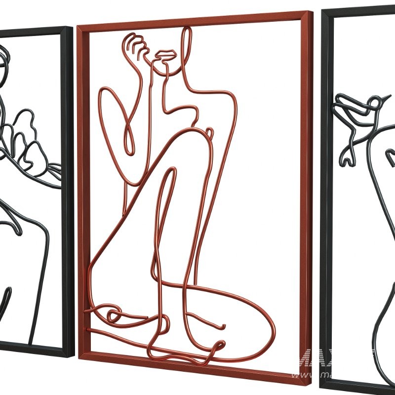 Minimalist_Metal_Line_Art_Woman - Image 4