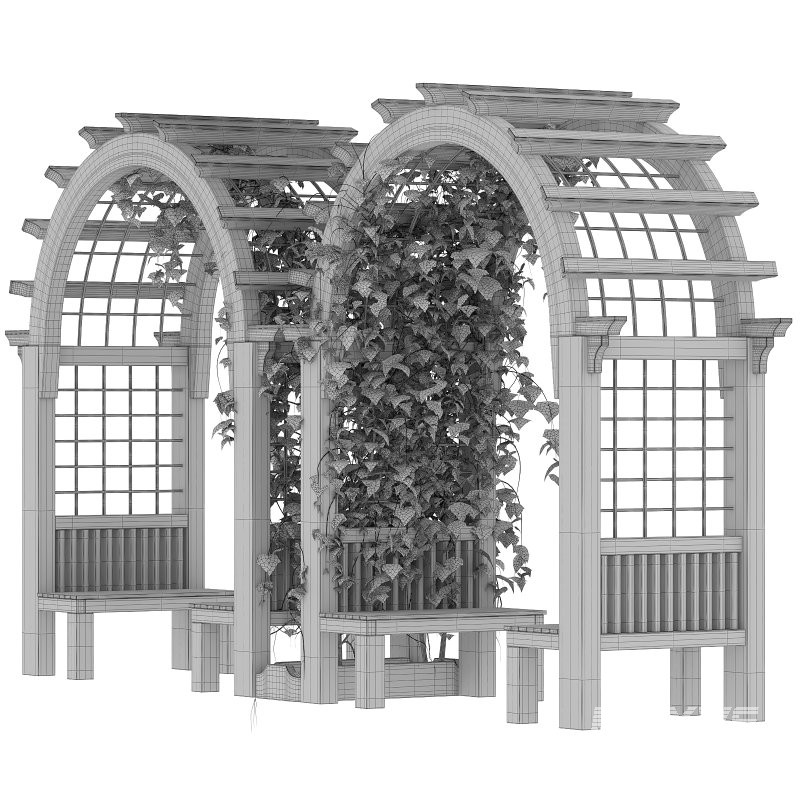 Wooden Garden Arbor 02 - Image 3
