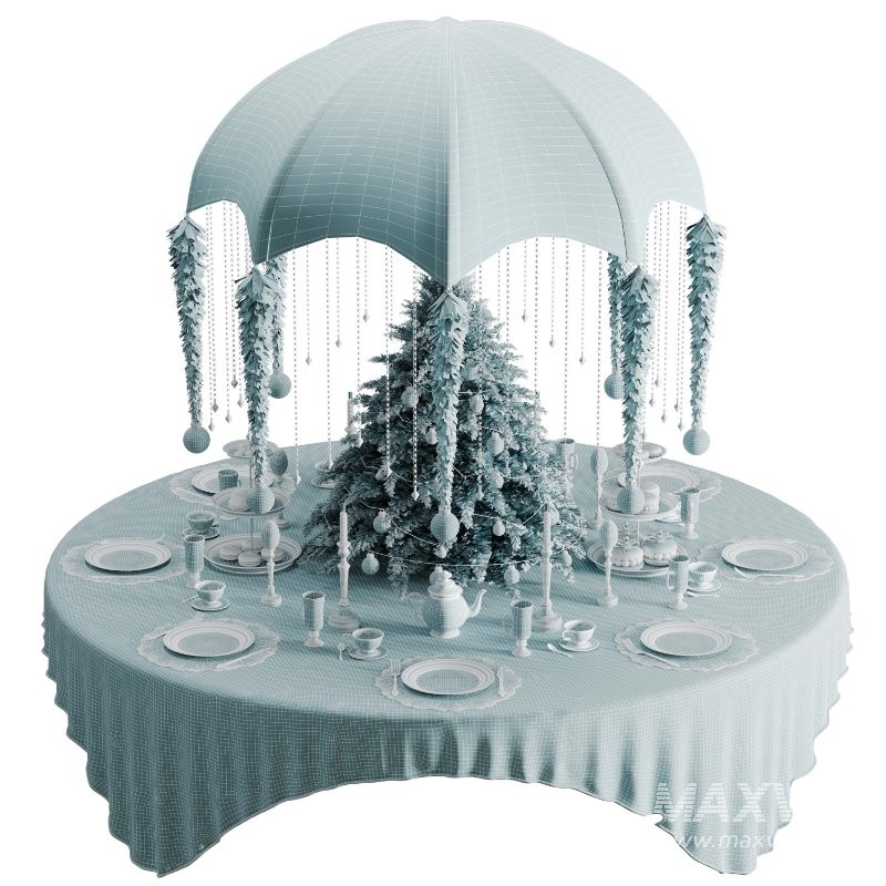 Christmas Tree Centerpiece Round Table 3D - Image 7