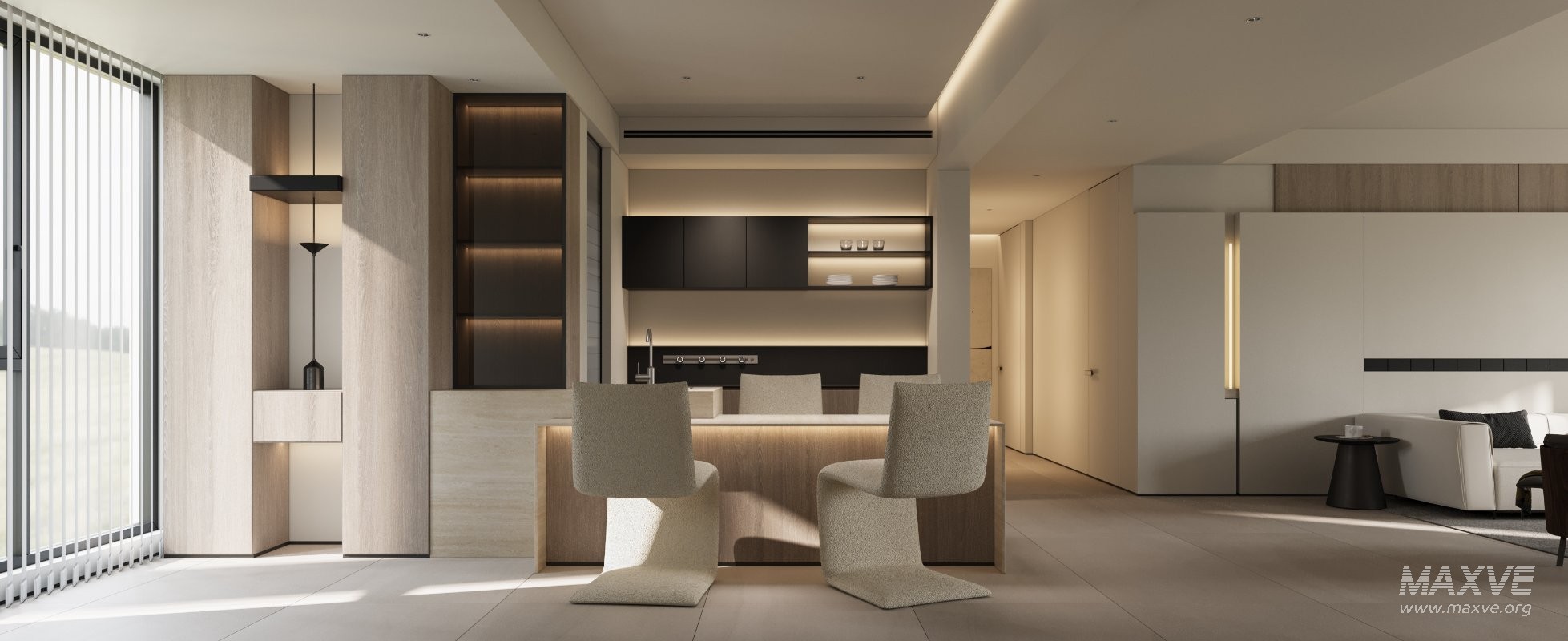 Modern living room and dining room interior scene - Image 6