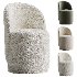 Loreen pouf with a rotating back boucle white - Thumbnail 3