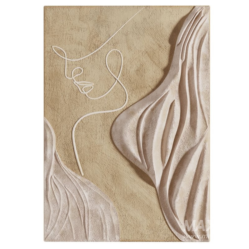 Modern Wall Art Abstract Woman Face Line Sculpture - Image 3