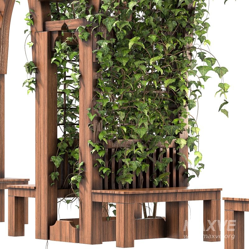 Wooden Garden Arbor 02 - Image 4
