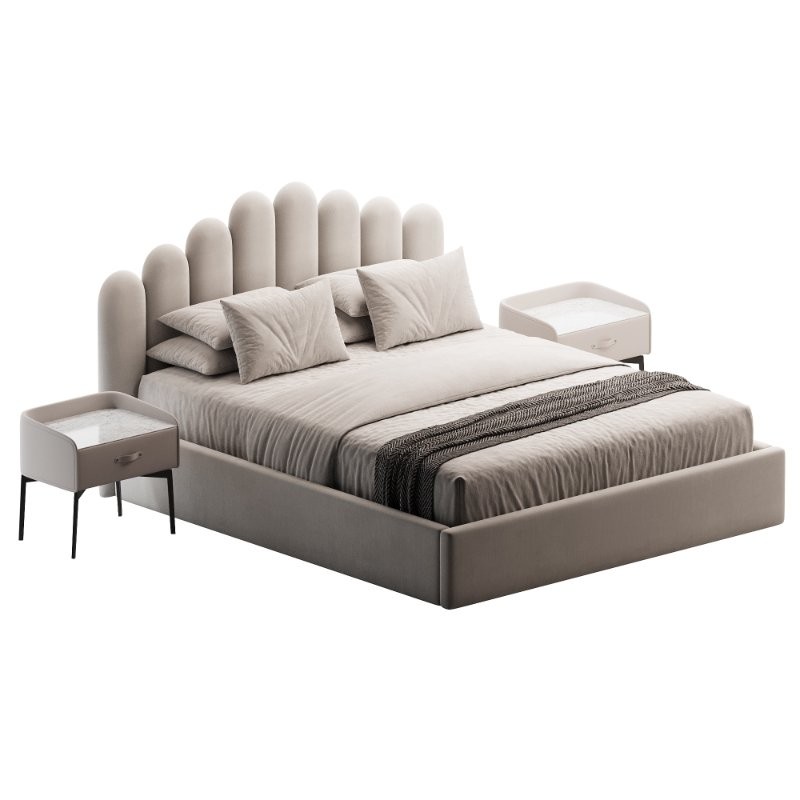 Double bed with headboard - Image 2