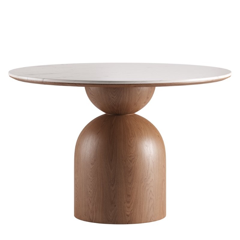 Noris Fabric Dining Chair and Sigrid Dining Table - Image 3