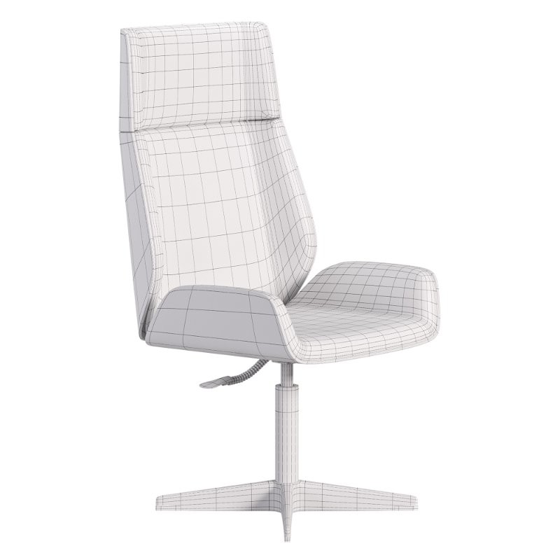 Black Leather Modern Home Office Chair - Image 7