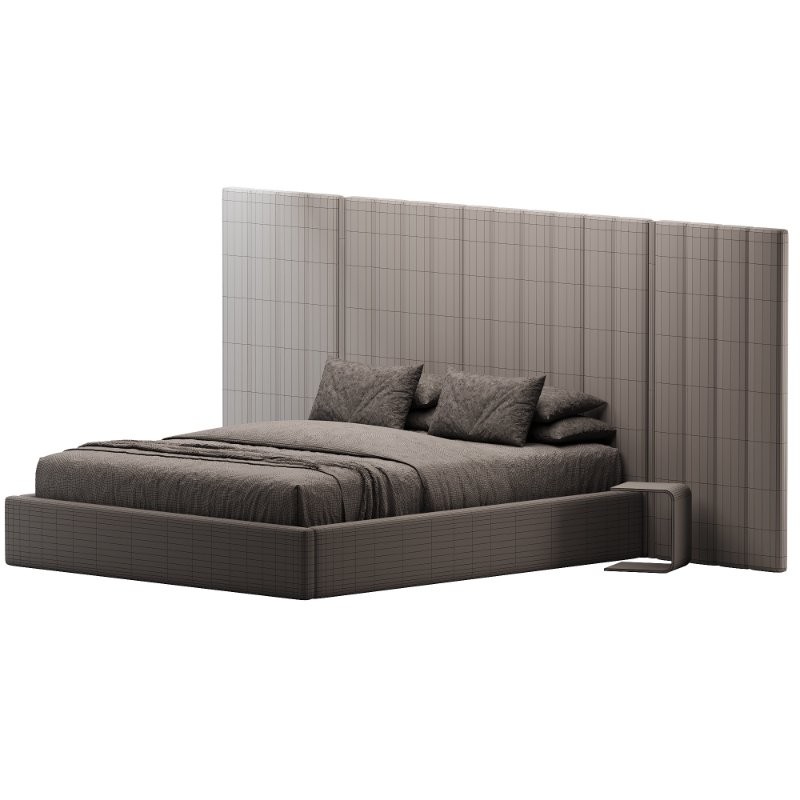 Summerton Murmur White Fabric King Bed – Toffee Brown Ash - Image 3