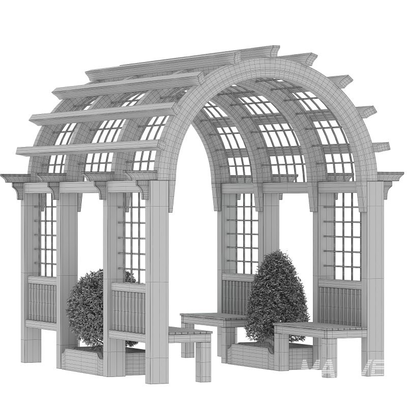 Wooden Garden Arbor 03 - Image 2